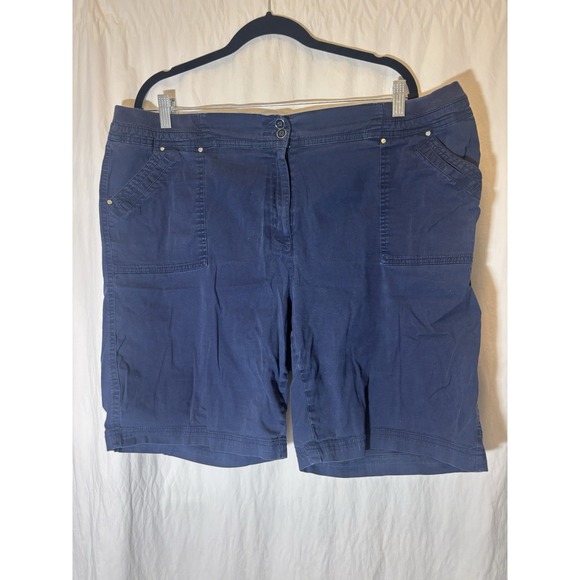 KAREN SCOTT Women's Navy Shorts Size 18W Tummy Control W58‎ - Picture 1 of 4